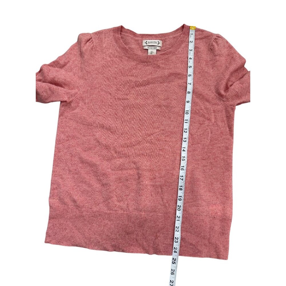 Nanette Lepore 2-Ply Cashmere Sweater Pink Long Sleeve Ribbed-Hem Womens Size L - Picture 6 of 7